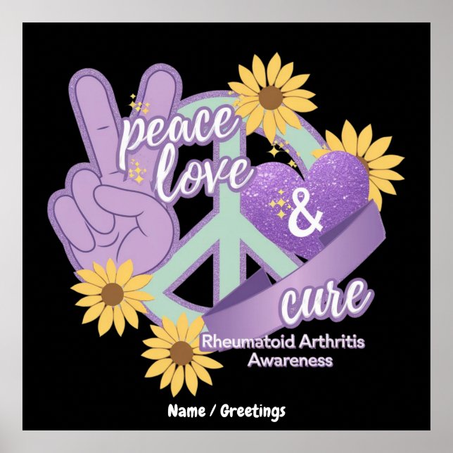 Poster Paz Amor Curto Artrite Reumatoide Sensibilização (Frente)