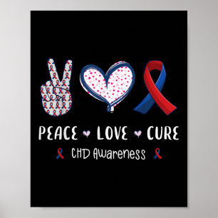Poster Paz Amor Curto Doença Cardíaca Chd Sensibilização 