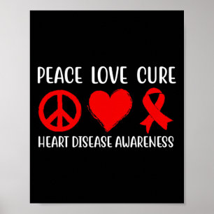 Poster Paz Amor Curto Doença Cardíaca Sensibilização Home