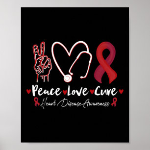 Poster Paz Amor Curto Doença Cardíaca Sensibilização Stet