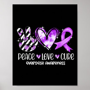 Poster Paz Amor Curva Friso Roxo Sensibilização para Sobr