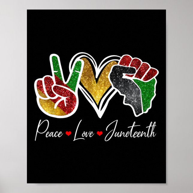 Poster Paz Amor Décimo Orgulho Negro Liberdade 4º de J (Frente)