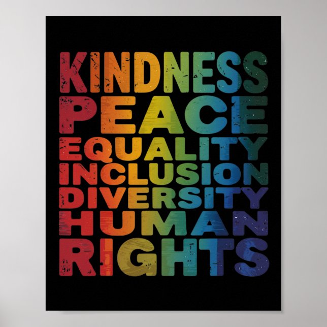 Poster Paz Amor Diversidade Inclusão Igualdade Black Hist (Frente)