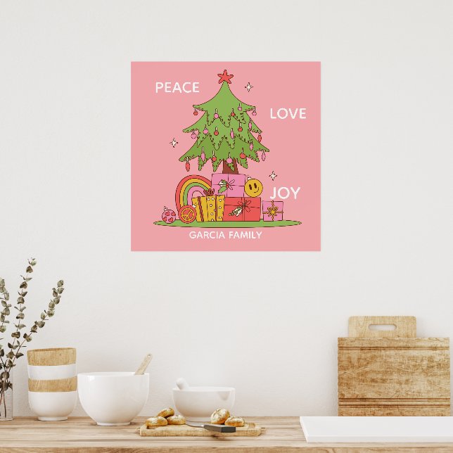 Poster Paz, Amor e Alegria - Árvore de Natal retrógrada a (Cozinha)
