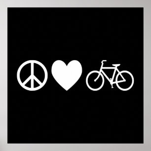 Pôster Paz Amor e Bicicletas