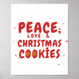 Poster Paz, Amor e Biscoitos de Natal