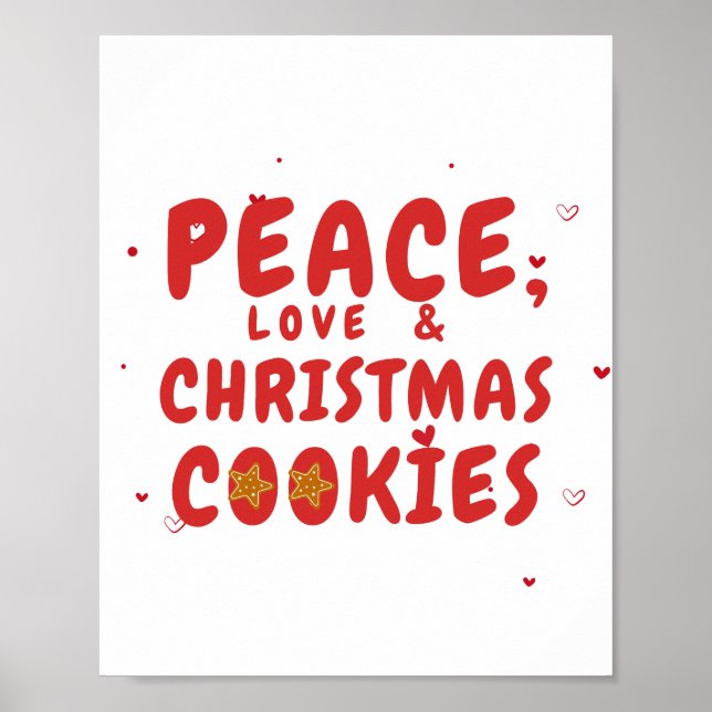 Poster Paz, Amor e Biscoitos de Natal (Frente)