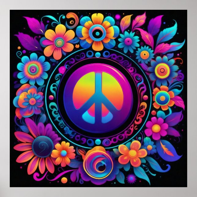 Poster Paz, Amor e Flores (Frente)