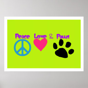 Poster Paz, amor e patas