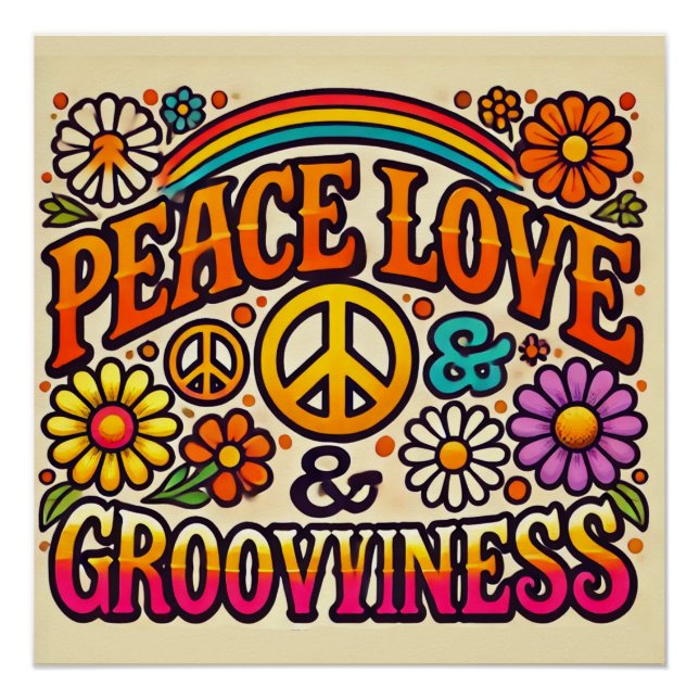 Pôster Paz, Amor e Poster brilhante (Frente)