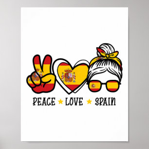 Poster Paz Amor Espanha Coque Desarrumado Torcedora de Fu