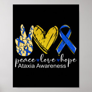 Poster Paz Amor Esperança Consciência Ataxia Camisa Azul 