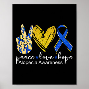 Poster Paz Amor Esperança Consciência Azul Fita