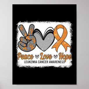 Poster Paz Amor Esperança Consciencialização da Leucemia