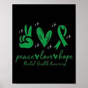 Poster Paz Amor Esperança Conscientização Saúde Mental Mu