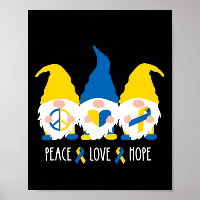 Poster Paz Amor Esperança Gnomos Cachorros Abaixo Síndrom (Frente)