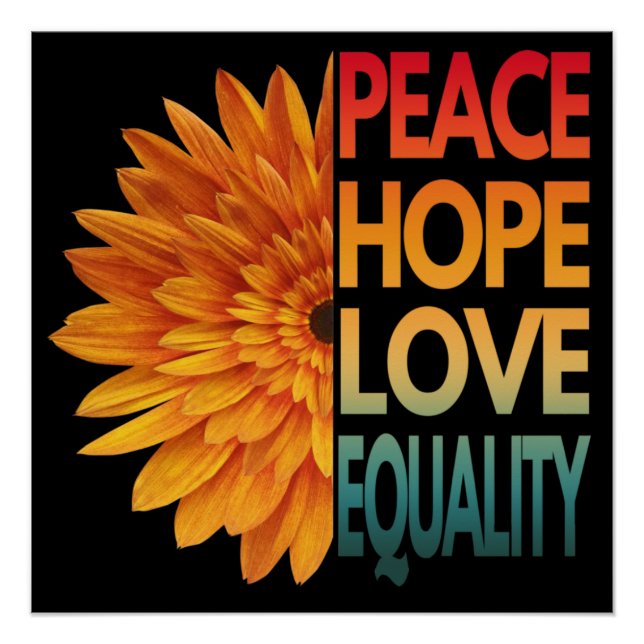 PÔSTER PAZ AMOR ESPERANÇA IGUALDADE (Frente)