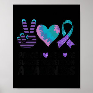 Poster Paz Amor Esperança Prevenção de Suicídio Tie Dye C