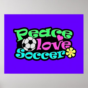 Pôster Paz, Amor, Futebol; Retro