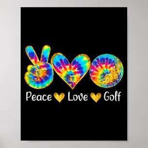 Poster Paz Amor Golfe Laco Divertido Amantes de Golfe
