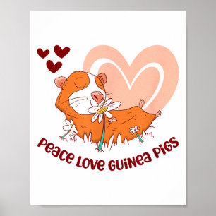 Poster Paz Amor Guinea Gs Dito Engraçado Para Guinea Gs L