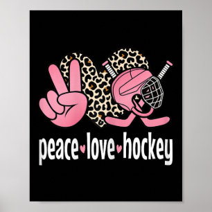 Poster Paz Amor Hóquei no Gelo Fofo Mulheres Meninas Hóqu