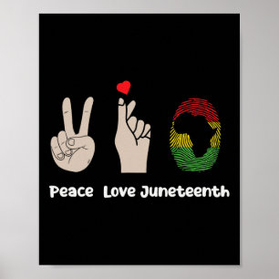 Poster Paz Amor Juneteenth História Negra Mulheres Homens