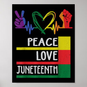 Poster Paz amor juneteenth orgulho garota negra rainha mu