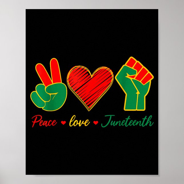 Poster Paz amor juneteenth orgulho negro liberdade 4 de (Frente)