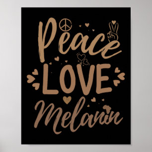 Poster Paz Amor Melanina Mês da História Negra Mulher Org