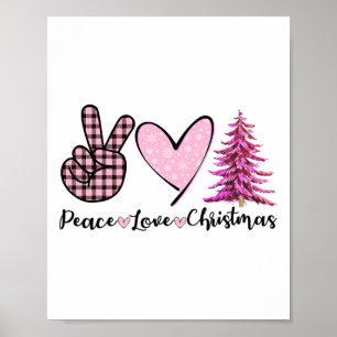 Poster Paz Amor Natal - Desenho Engraçado de Natal Temáti