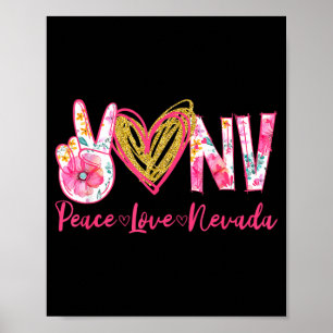 Poster Paz Amor Nevada Floral Vintage Orgulho de Nevada