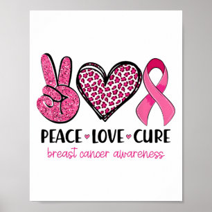 Poster Paz Amor Nok Ribbon Breve Sensibilização do Cancer
