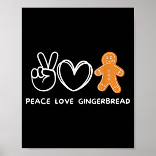 Poster Paz, Amor Pão de Mel Retro Amante de Pão de Mel