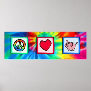 Poster Paz, amor, porcos