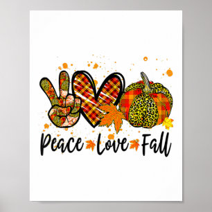 Poster Paz Amor Queda Abóbora Abcecada outono Queda Ação