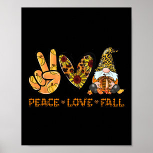 Poster Paz Amor Queda Gnomo Autumn Lover Pumpkins Ha