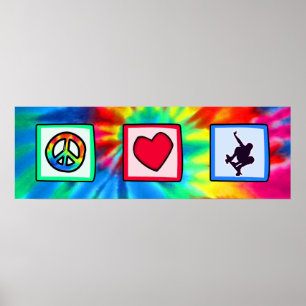 Poster Paz, amor, Skateboarding