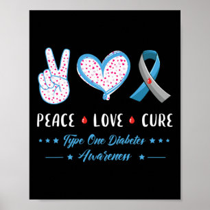 Poster Paz Amor Tipo Um Diabetes Sensibilização Homens Mu