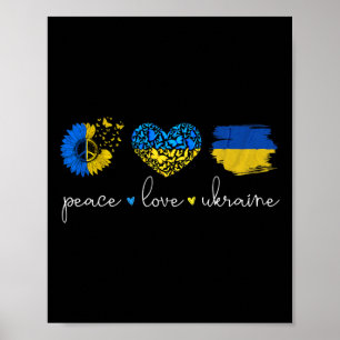Poster Paz Amor Ucrânia Cores da Bandeira Ucraniana Ucrân