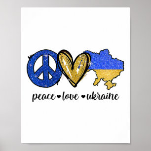Poster Paz Amor Ucrânia Vintage Ucraniano Groovy