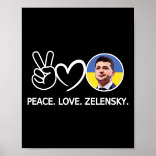 Poster Paz Amor Ucrânia Volodymyr Zelensky Ucranianos S