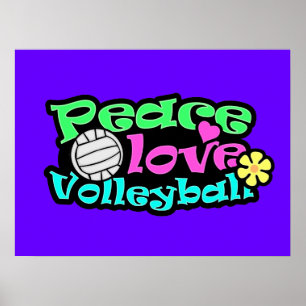 Pôster Paz, Amor, Voleibol; Retro