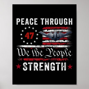 Poster Paz Através da Força Trump Operação Meia-Noite Ha