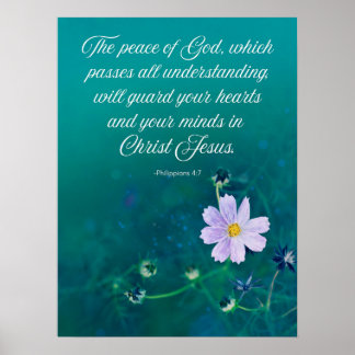 Poster Paz de Deus - Philippians 4:7 Bíblia Verse Art
