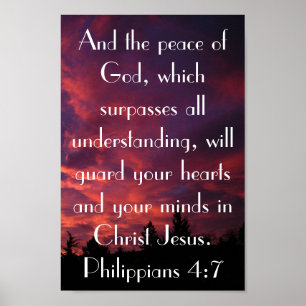 Poster Paz do verso bíblia de Deus Philippians 4:7