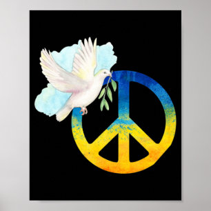 Poster Paz e amor Ucrânia dão apoio à bandeira da Ucrânia