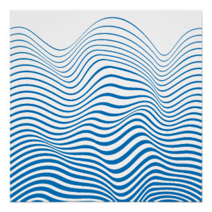 Pôster Paz e equilíbrio calmo linhas azuis