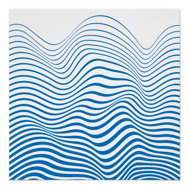 Pôster Paz e equilíbrio calmo linhas azuis (Frente)