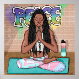 Poster Paz e Meditação de Arte Urbana